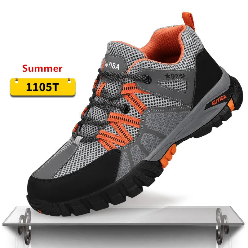 Work shoes with steel toe anti puncture work safety sneakers work men's safety anti-slip boots indestructible