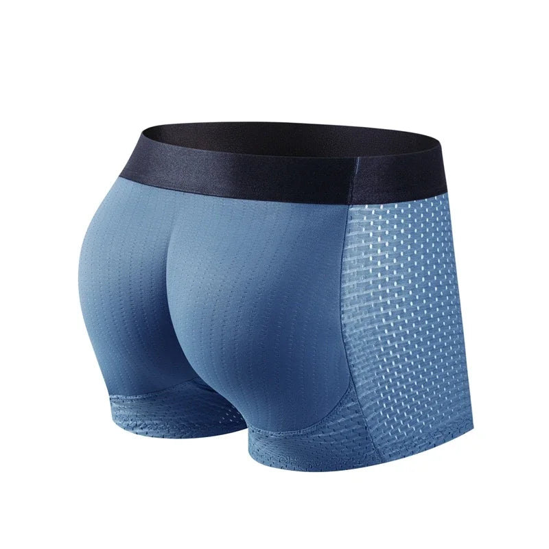 Nylon Ice Silk Men's Underwear Breathable Thickened Panties Buttocks Fake Butt Padded Butt Enhancer Booty Underpants