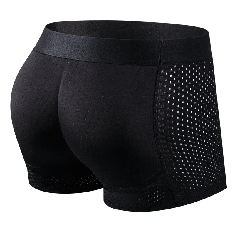 Nylon Ice Silk Men's Underwear Breathable Thickened Panties Buttocks Fake Butt Padded Butt Enhancer Booty Underpants
