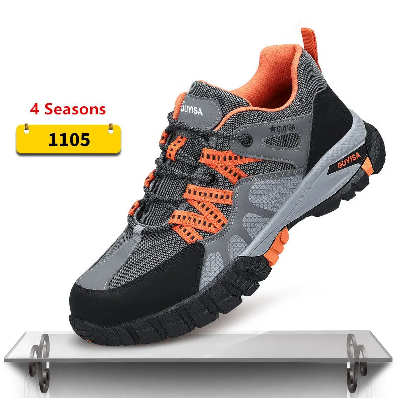 Work shoes with steel toe anti puncture work safety sneakers work men's safety anti-slip boots indestructible