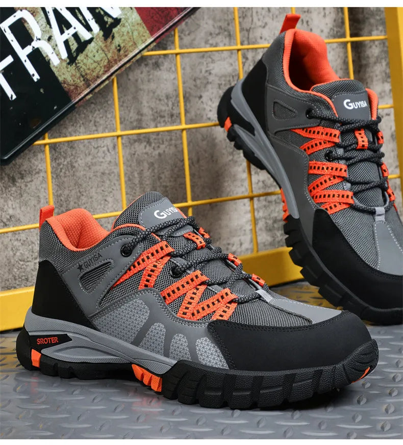 Work shoes with steel toe anti puncture work safety sneakers work men's safety anti-slip boots indestructible