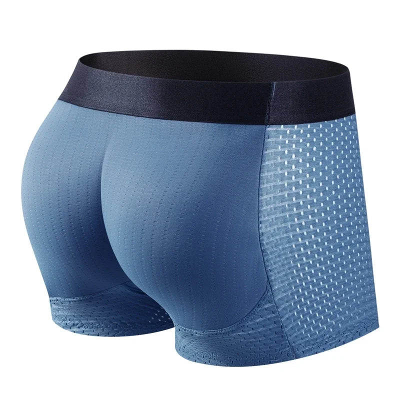 Nylon Ice Silk Men's Underwear Breathable Thickened Panties Buttocks Fake Butt Padded Butt Enhancer Booty Underpants