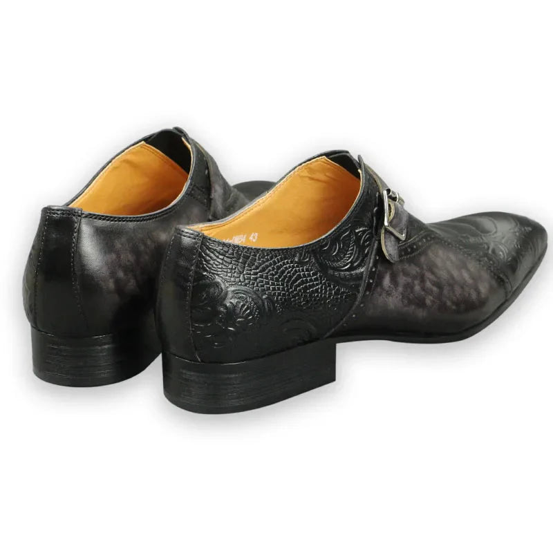 Handmade Oxford Monk Design Shoes Men's Office Modern Style Black Brown Color