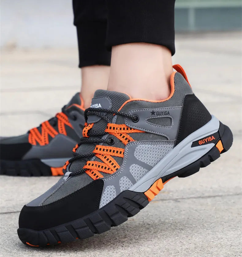 Work shoes with steel toe anti puncture work safety sneakers work men's safety anti-slip boots indestructible