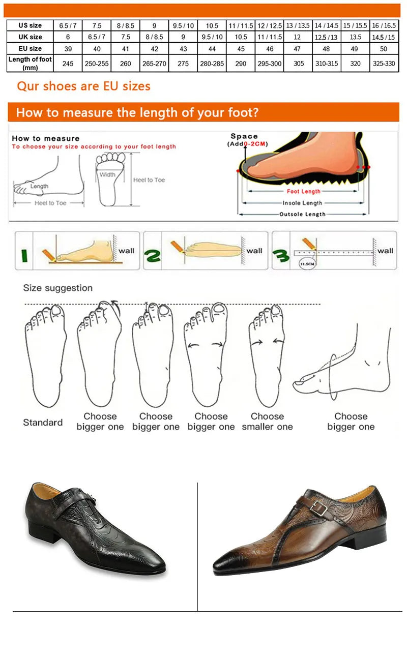 Handmade Oxford Monk Design Shoes Men's Office Modern Style Black Brown Color