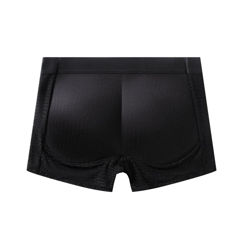 Nylon Ice Silk Men's Underwear Breathable Thickened Panties Buttocks Fake Butt Padded Butt Enhancer Booty Underpants