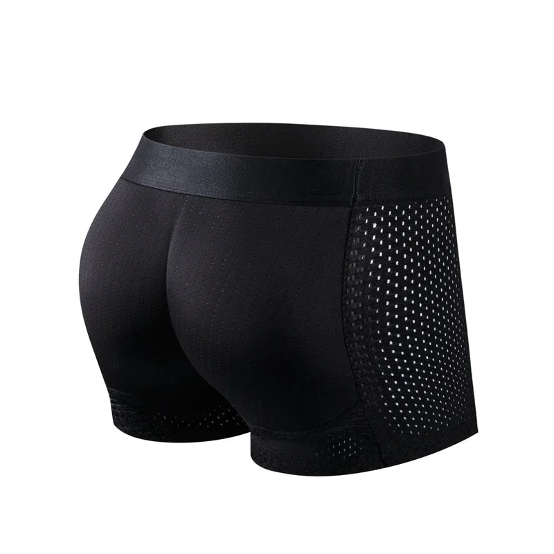 Nylon Ice Silk Men's Underwear Breathable Thickened Panties Buttocks Fake Butt Padded Butt Enhancer Booty Underpants