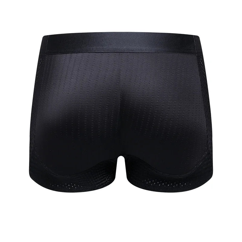 Nylon Ice Silk Men's Underwear Breathable Thickened Panties Buttocks Fake Butt Padded Butt Enhancer Booty Underpants