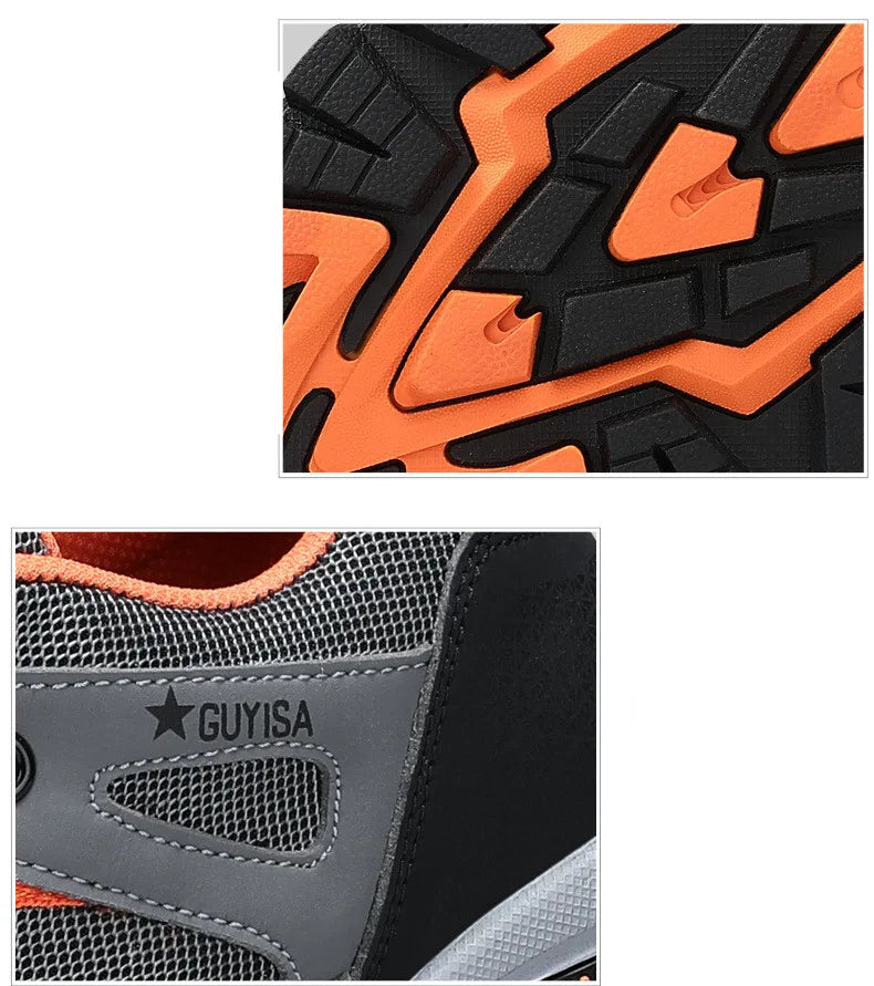 Work shoes with steel toe anti puncture work safety sneakers work men's safety anti-slip boots indestructible