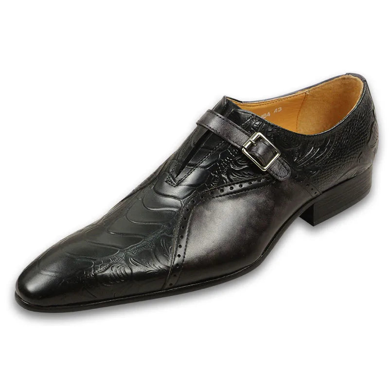Handmade Oxford Monk Design Shoes Men's Office Modern Style Black Brown Color