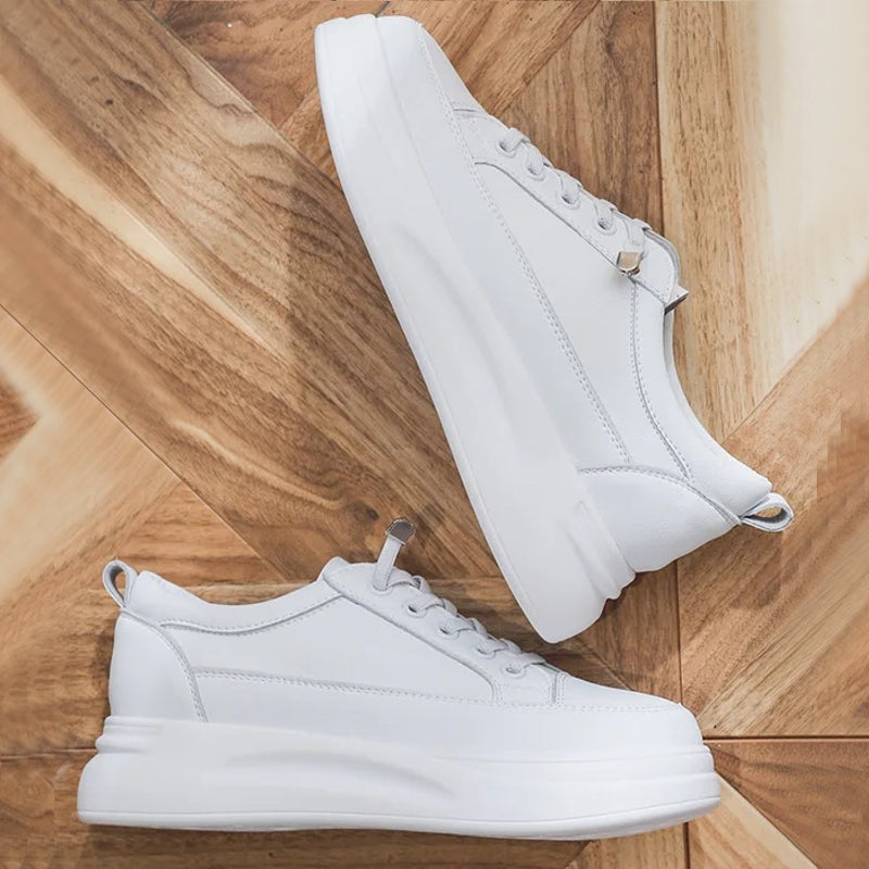 Versatile White Sneakers 4.5cm Platform Flats